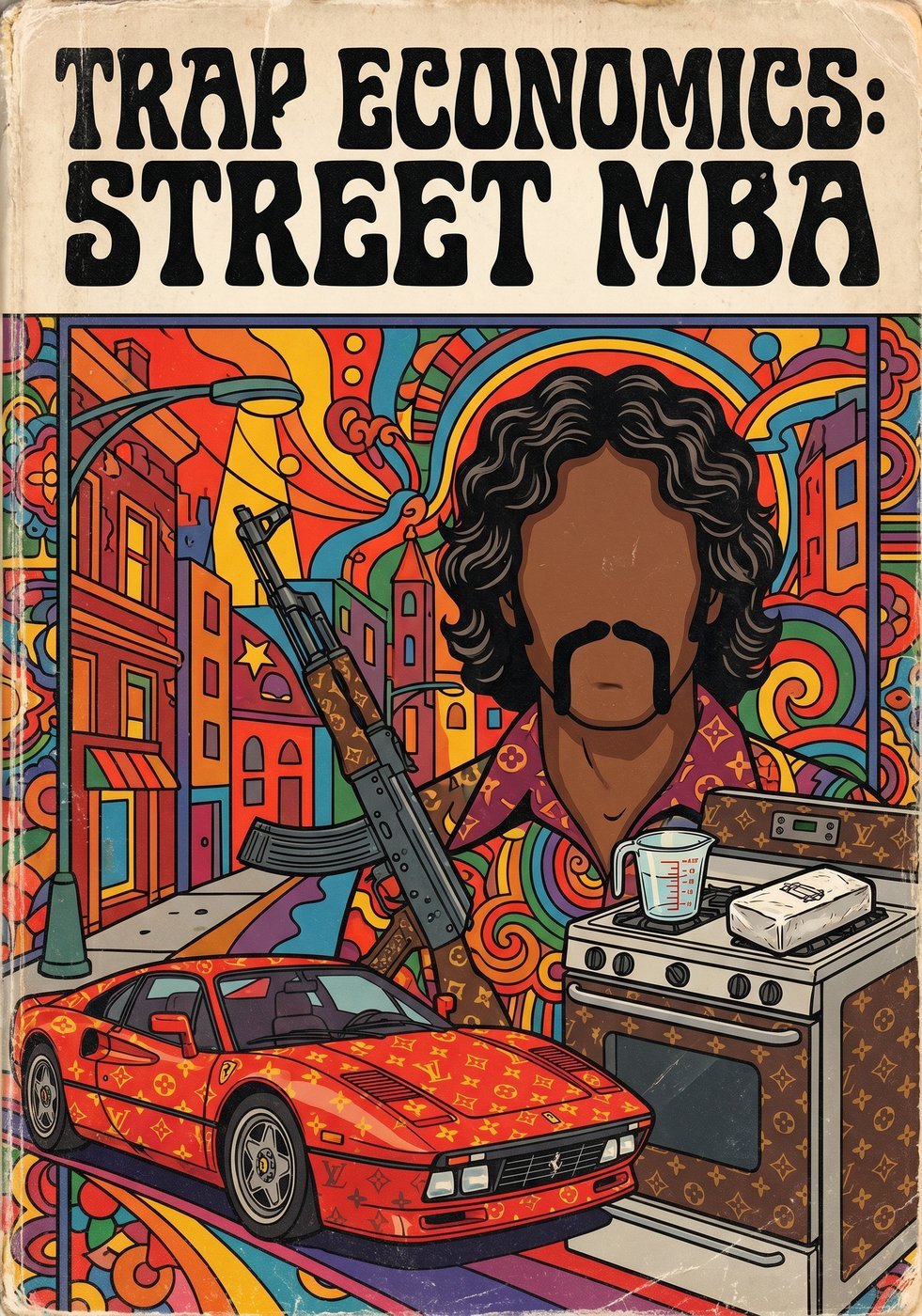 Trap Economics: Street MBA book cover — psychedelic pop-art illustration